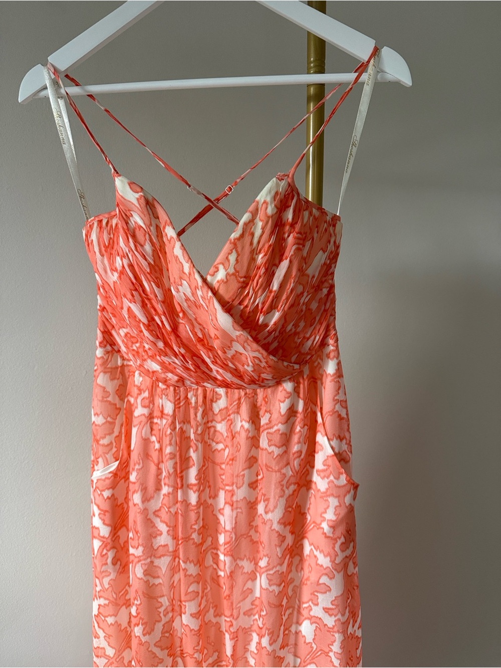 Shoshanna Coral and White Floral Maxi Dress